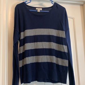 Loft navy and silver sweater